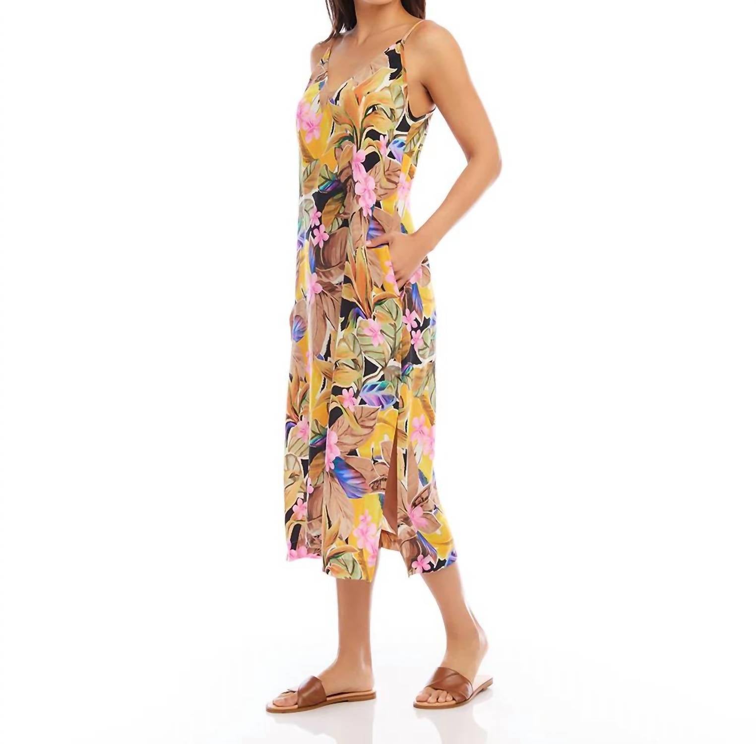 Karen Kane - Taryn Tropical Side Midi Slit Dress