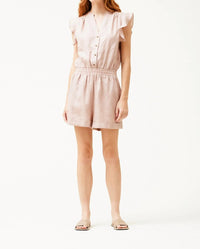 Grade & Gather - Ruffle Sleeve Linen Romper