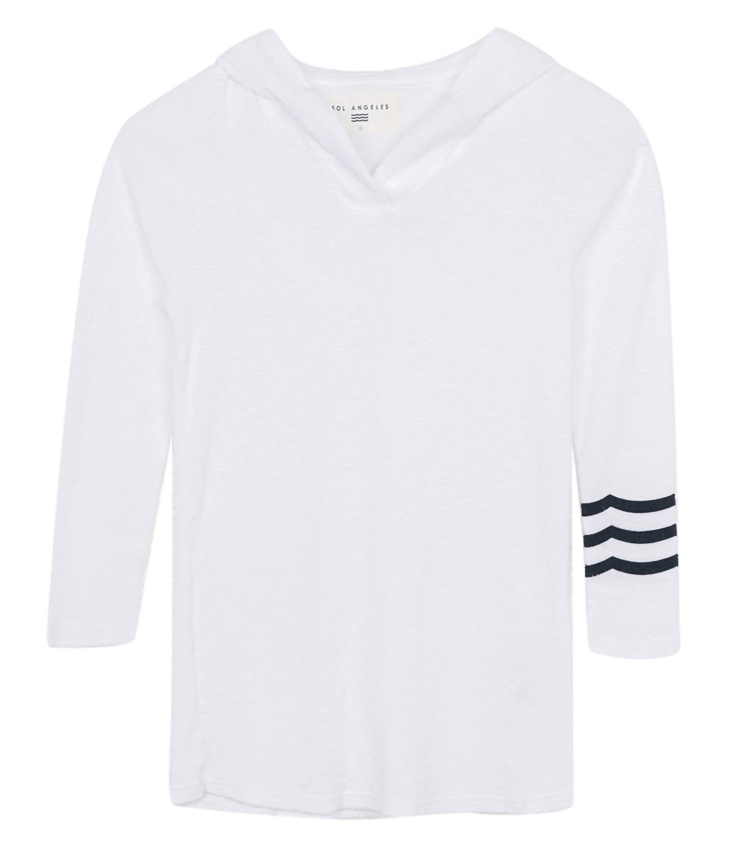 SOL ANGELES Loop Terry Tunic Dress in white - women's dress - view 4