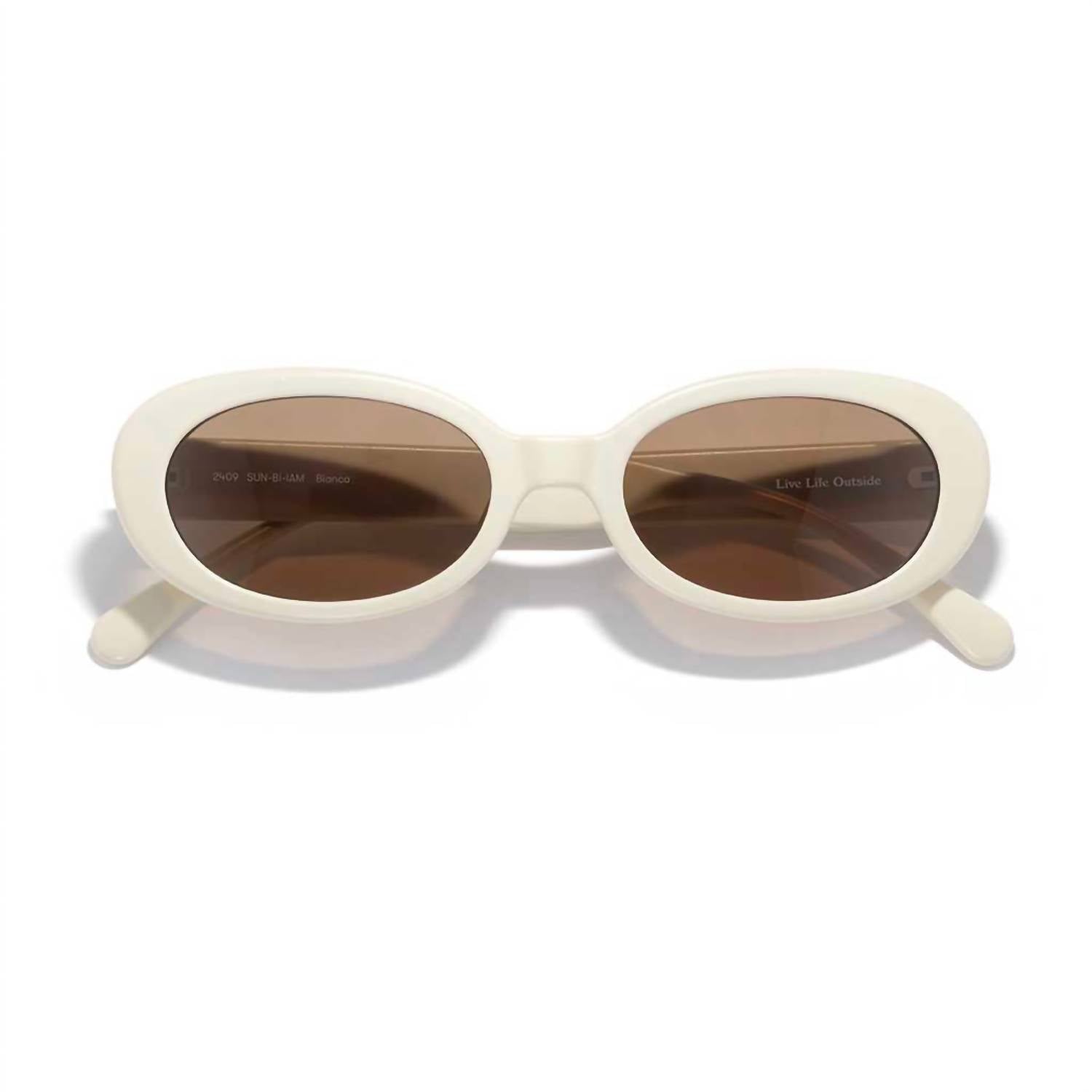Sunski Women's Bianca Oval Sunglasses in ivory amber - women's accessory - alternate view