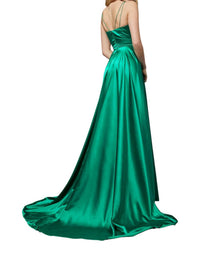 Sherri Hill - Silk Charmeuse Gown With Slit