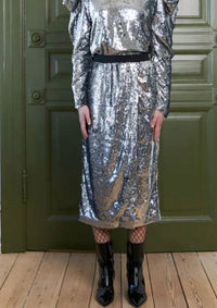 Stella Nova - Sequins High Slit Midi Skirt