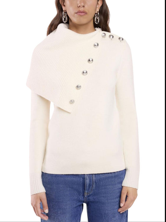 Rabanne - Oversize Collar With Buttons Turtleneck