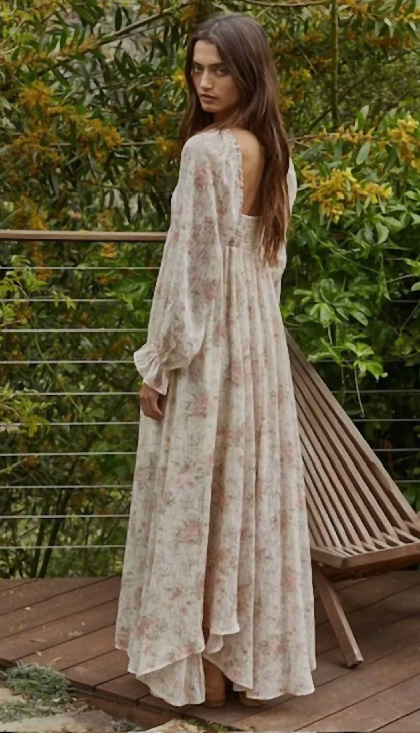 By Together - Chiffon Floral Flare Maxi Dress
