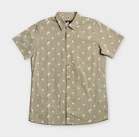 Flomotion - Men's Simple Palm Hemp Linen Woven Shirt