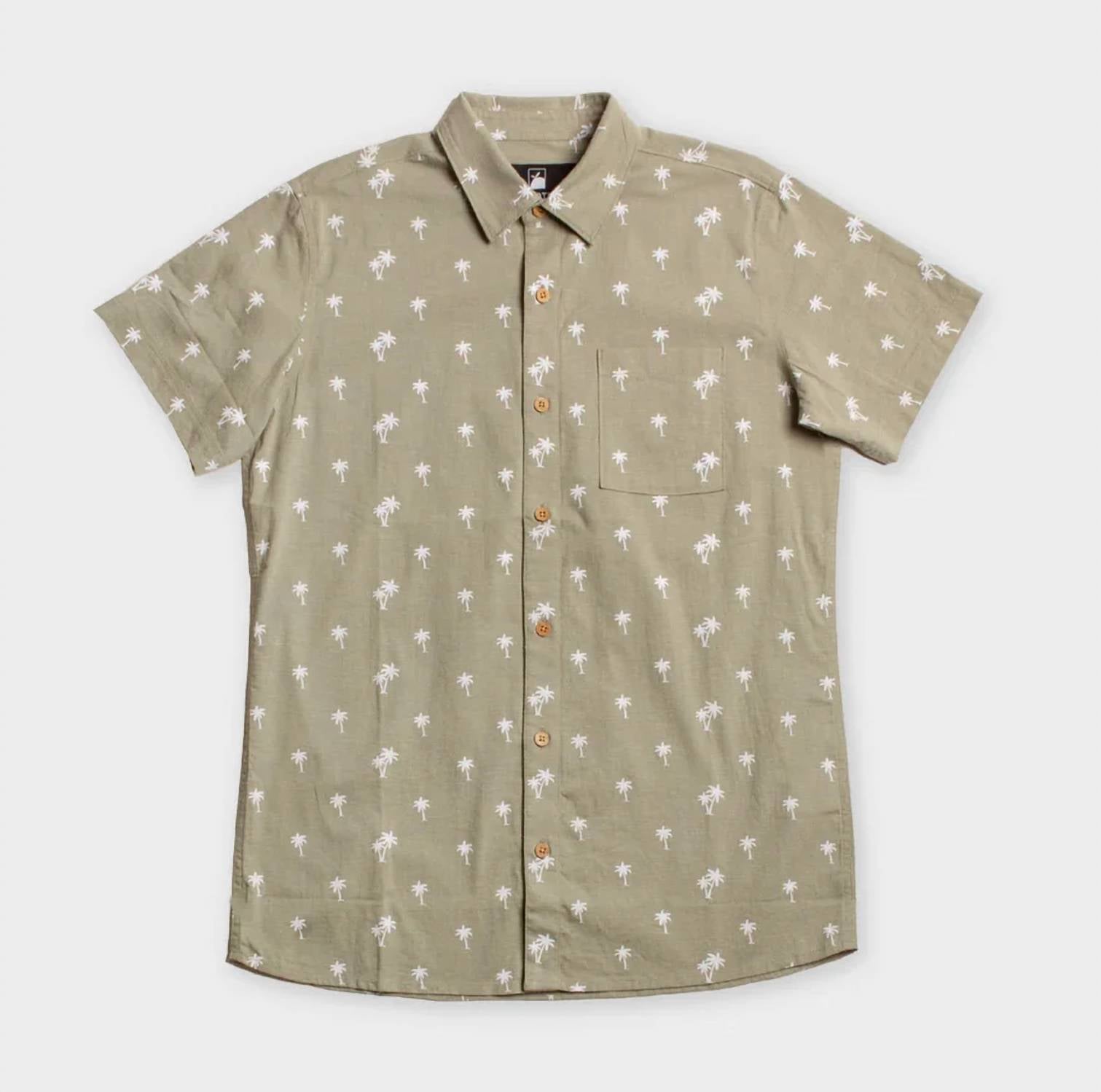 Flomotion - Men's Simple Palm Hemp Linen Woven Shirt