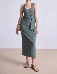 APIECE APART Uri Twist Maxi Dress in thyme - women's dress - view 4