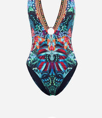 Camilla - Ring Detail Plunge V One Piece