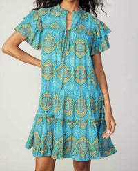 Current Air - Bohemian Printed Tiered Mini Dress