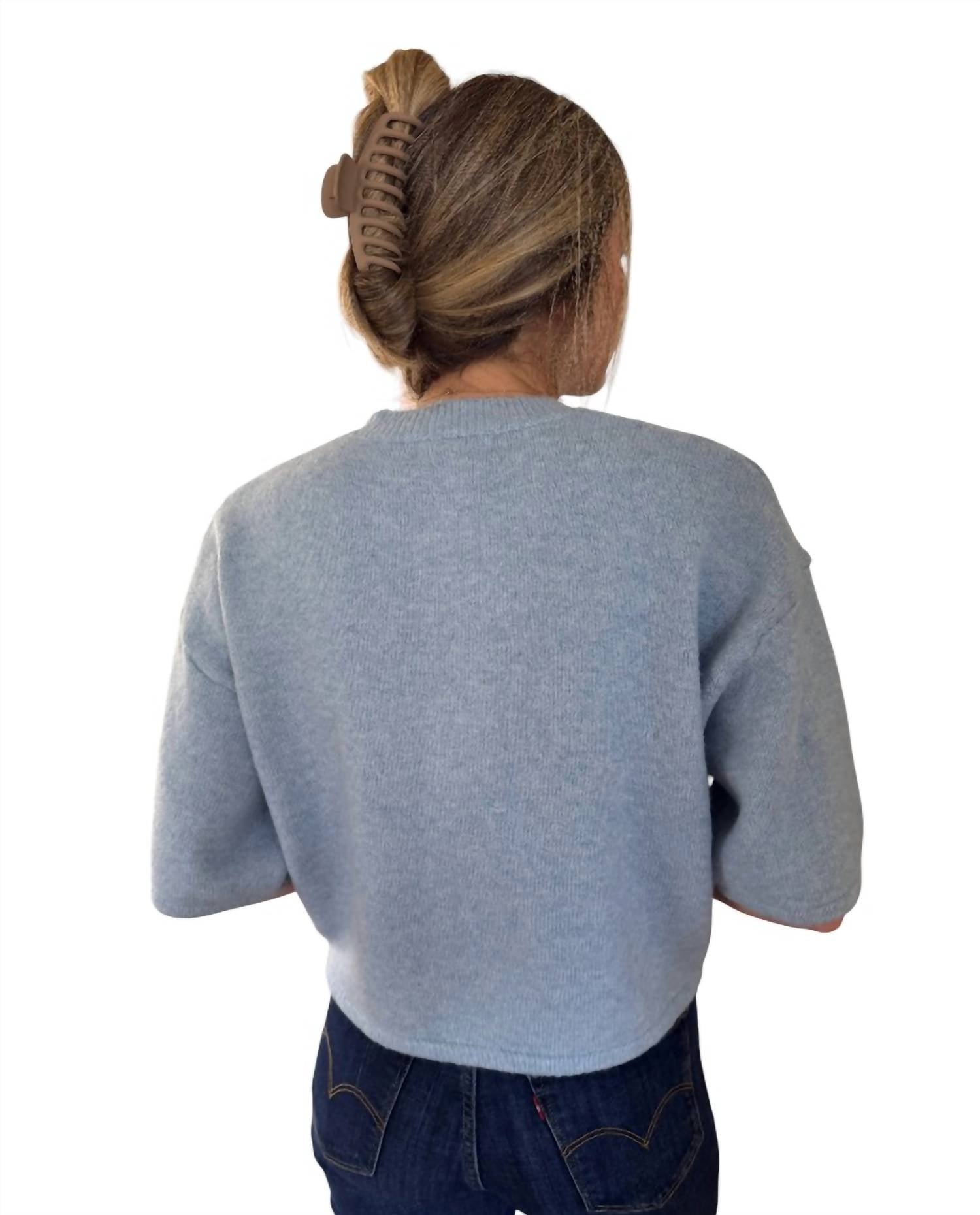 Pinch - Knit Short Sleeve Button Cardigan Top