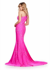 Ashleylauren - One Shoulder Jersey Gown
