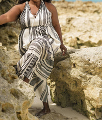 Just Bellina - Grecian V-neck Maxi Dress - Plus