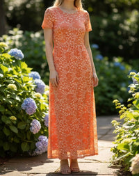 Chris & Carol - Sunset Lace Maxi Dress