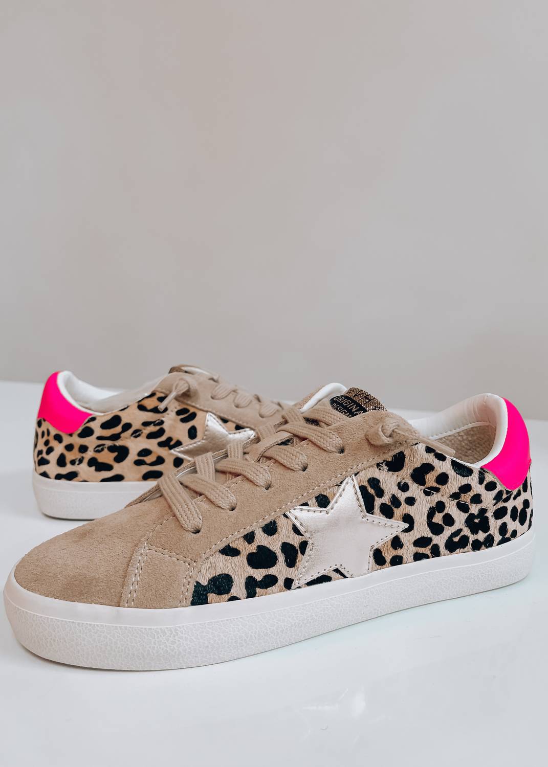 Better With Bubbli Women's Flair Leopard Sneaker in beige - women's sneaker - detail view