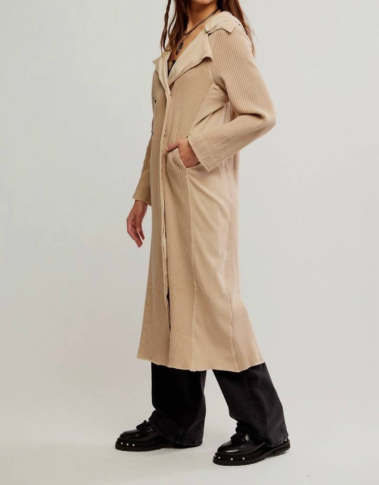 Free People One Landon Jacket in sand 1 - women's jacket - alternate view