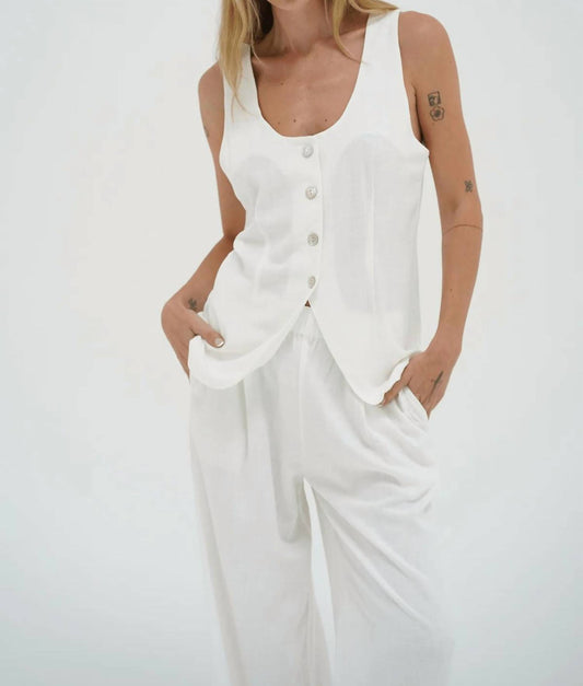 Lna - Kai Long Line Linen Vest