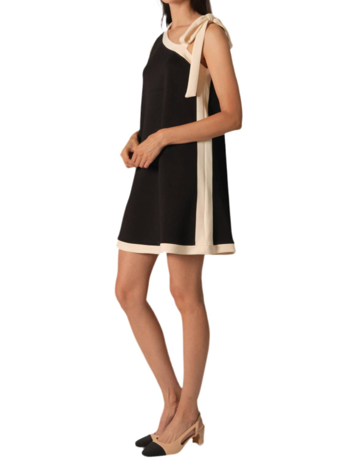 Before You - P. CILL Butter Modal Contrast Tie Strap Mini Dress