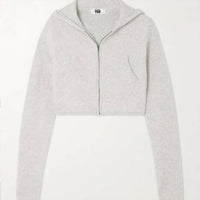 Re/Done - Women's Pamela Anderson cropped brushed organic cotton-blend hoodie