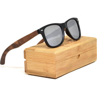 GOWOOD Men's Walnut Wood Mirrored Polarized Sunglasses in black brown - men's accessory