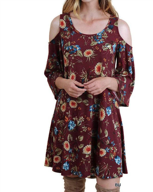 Umgee - Floral Cold Shoulder Dress