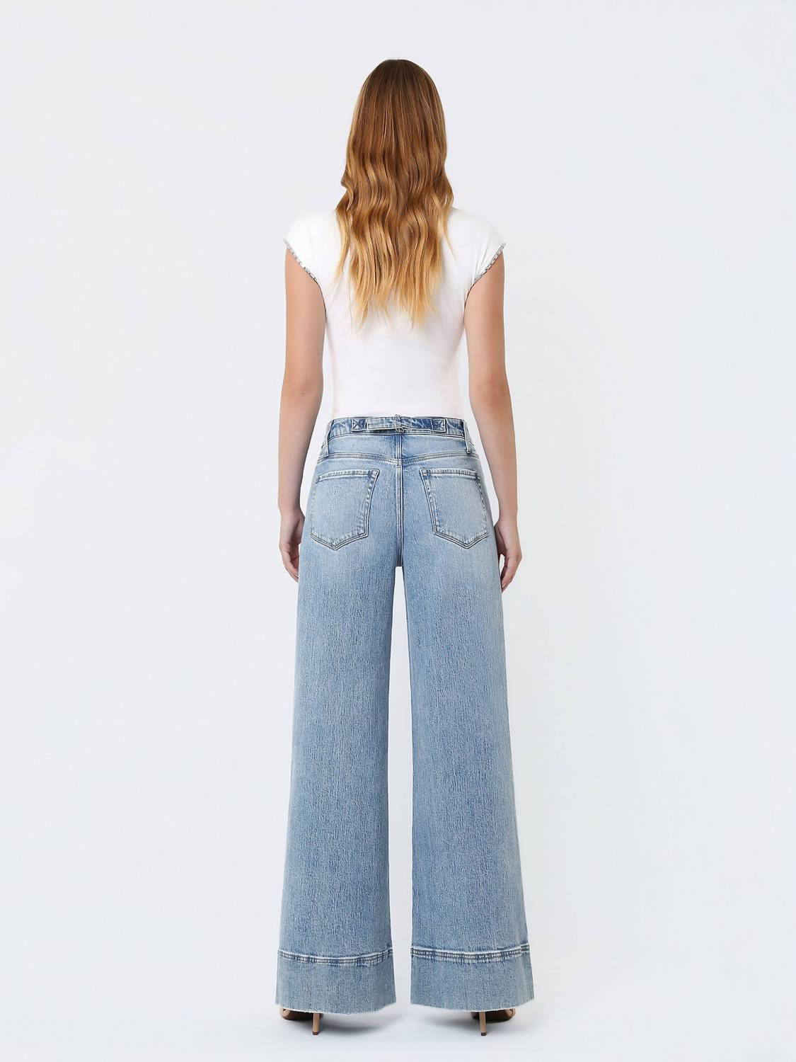 Vervet By Flying Monkey - April Wrap Seam Wide Leg Jeans