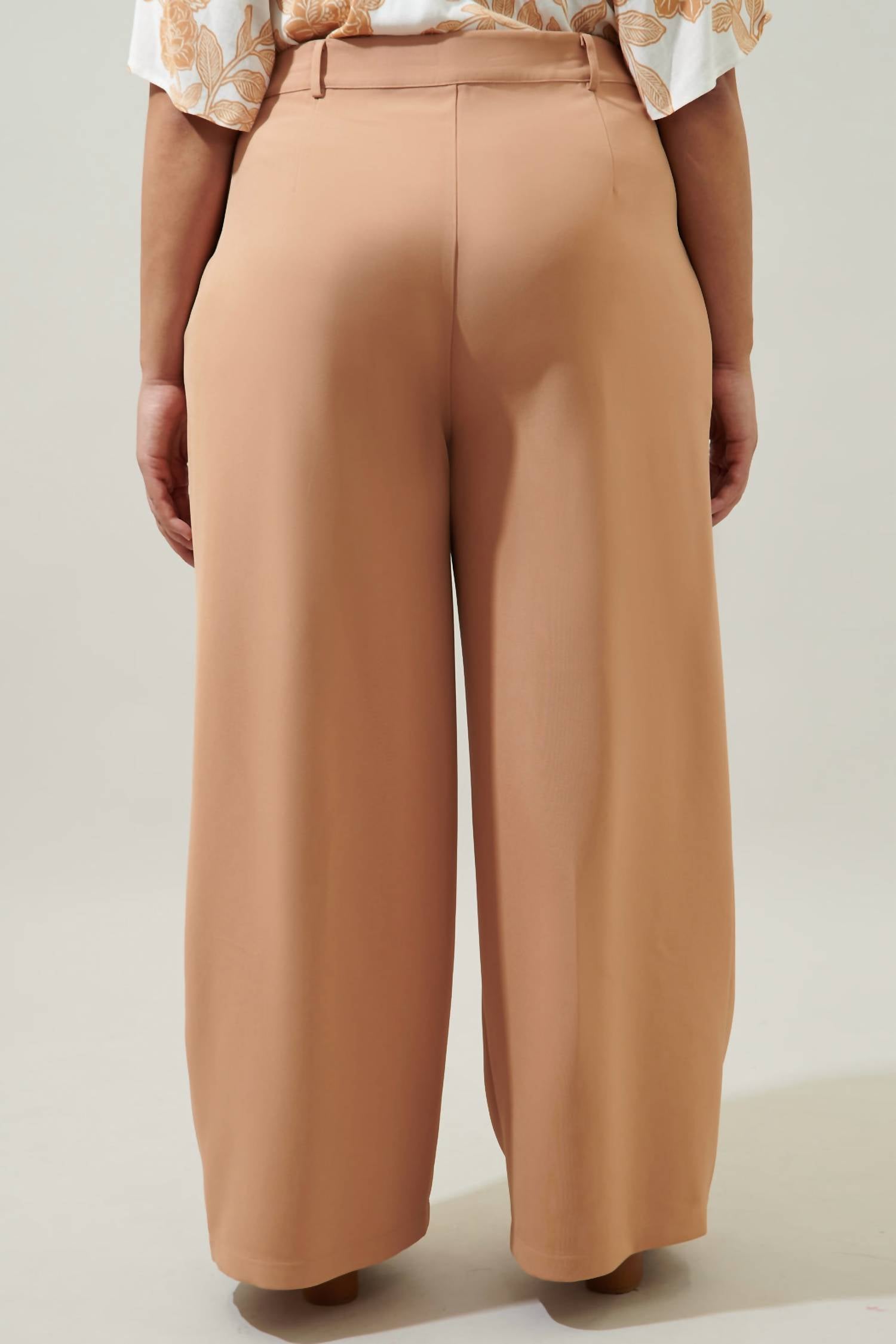 Sugarlips - Women's Chelsea Belted Wide Leg Trousers Curve