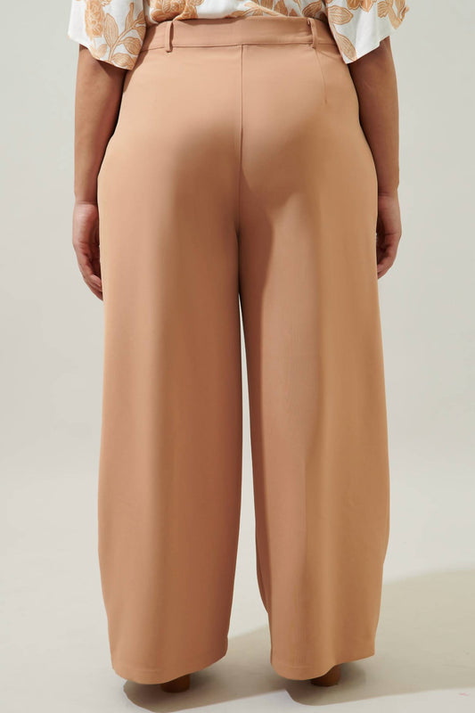 Sugarlips - Women's Chelsea Belted Wide Leg Trousers Curve