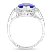 Diana M Jewels Women's Marquise Natural Tanzanite Fashion Ring (5.57 Ct) - Elegant in 14k white gold - women's jewelry - detail view
