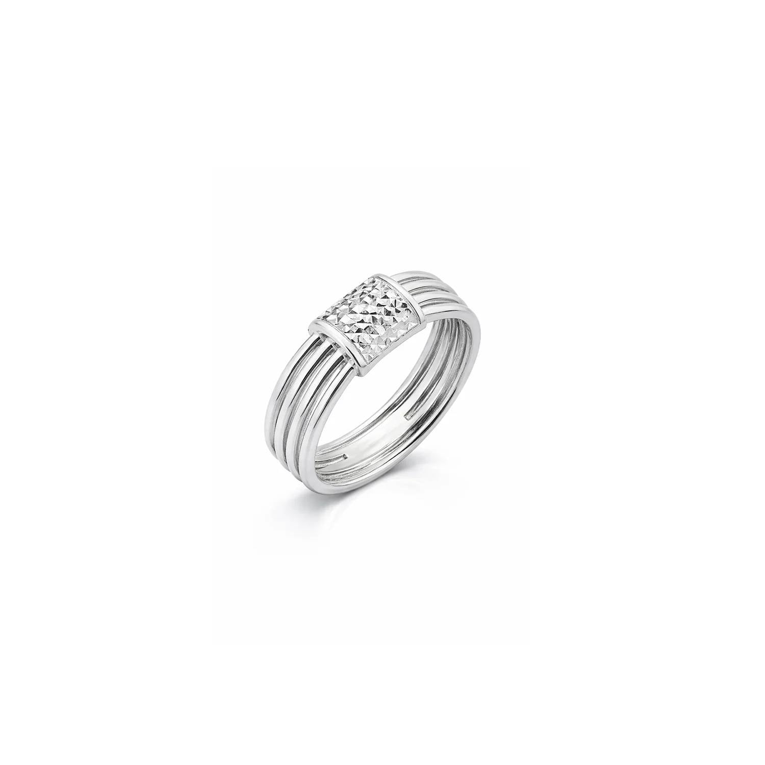 Gold & Honey - Women's Diamond Cut Station Ring