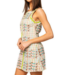 Queen Of Sparkles - Colorblock Plaid Fish Mini Dress