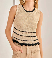 Nekane Nkn - Scalloped Open-knit Tank Top