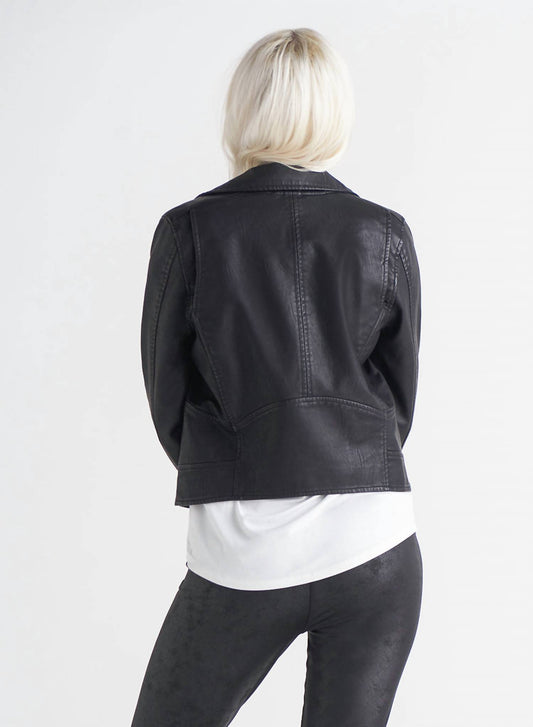 Black Tape - Faux Leather Motorcycle Jacket