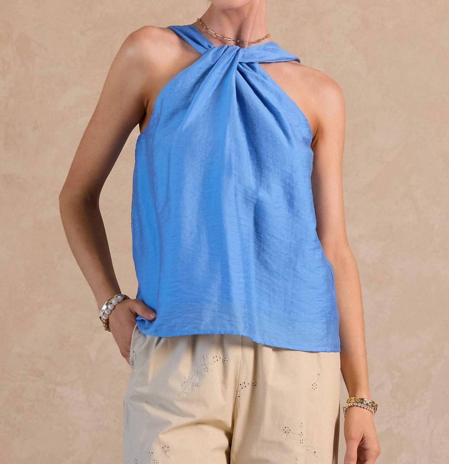 Current Air - Twist Halter Neck Sleeveless Top