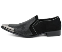 Bolano Men's Dezzy Rhinestone Dress Shoes in black - men's loafer - alternate view