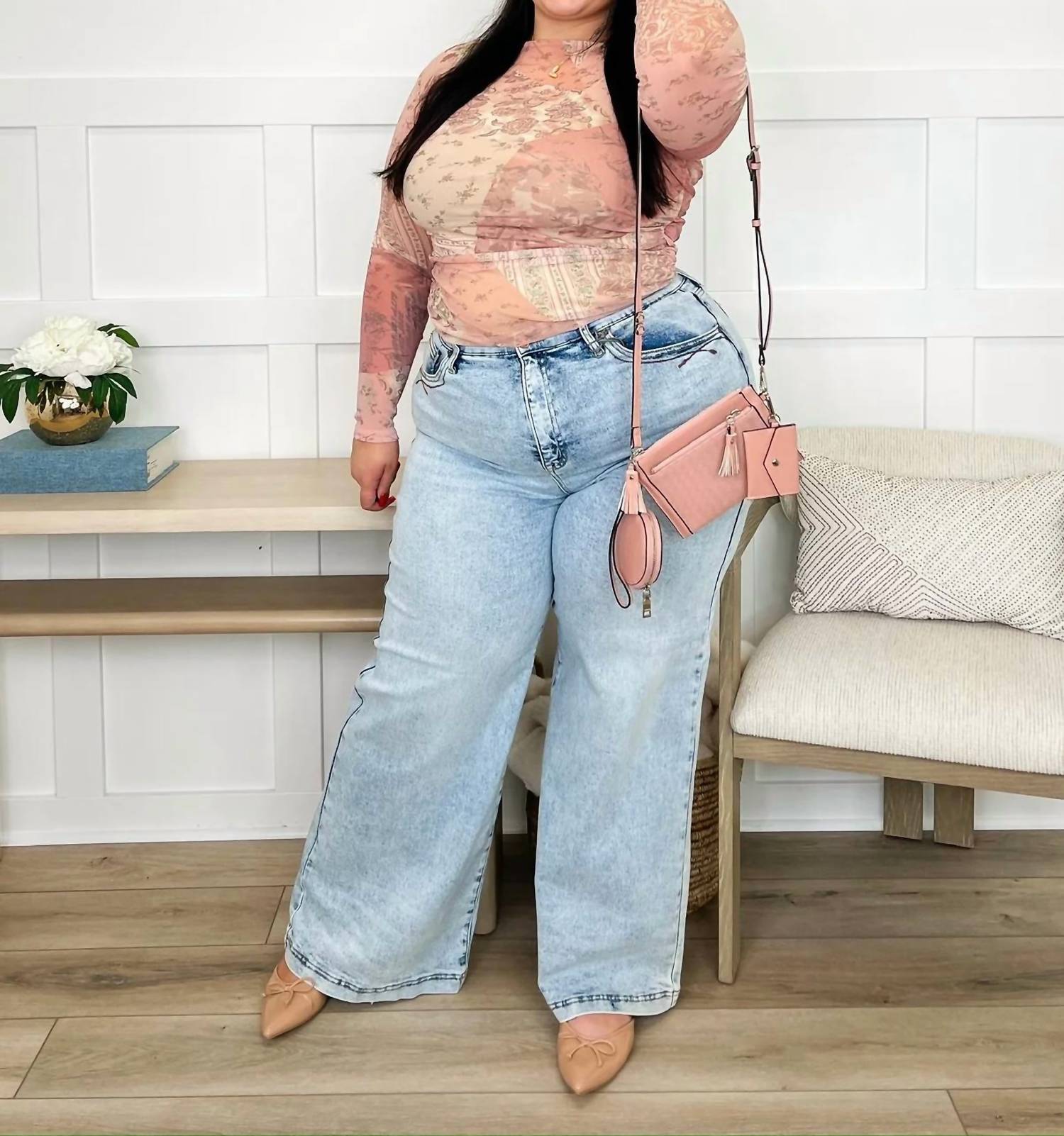 Saige Denim - Kendell Tummy Control Wide Leg Jeans