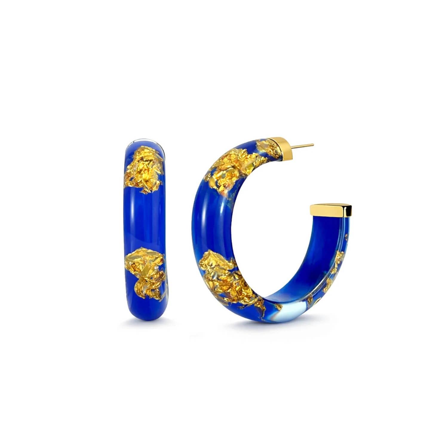 Gold & Honey - Women's Small Lucite Hoop Earrings