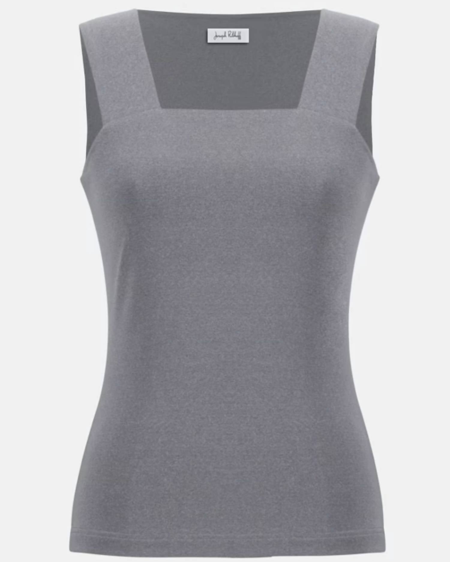Joseph Ribkoff Square Neck Sleeveless Pullover Top in grey - women's shirt - alternate view