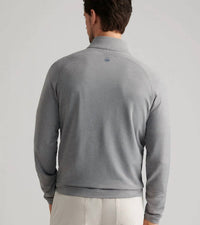 PETER MILLAR Beaumont Performance Quarter Zip Pullover in oslo gray - men's shirt - detail view