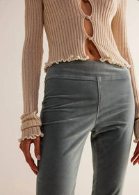 Free People - In My Feelings Velvet Crop Slim Flare Pants