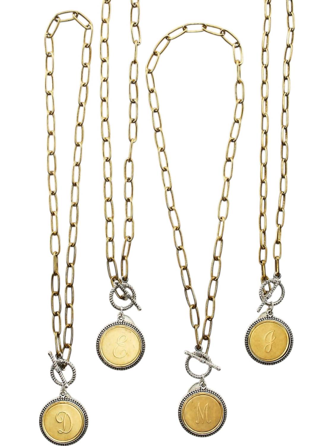 Julio Jewelry - Women's Uppercase Initial Disk Necklace - Letter T