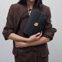 CLOSED Women's Soft Leather Shoulder Bag in black - women's bag - view 7