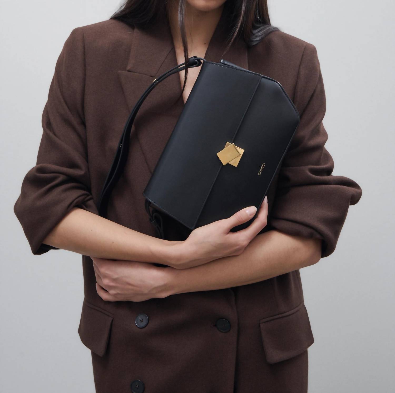 CLOSED Women's Soft Leather Shoulder Bag in black - women's bag - view 7
