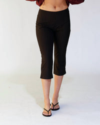 NIA Cruz Pinstripe Capri Pants in black - women's pants