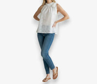 Tru Luxe - Sleeveless Eyelet Top