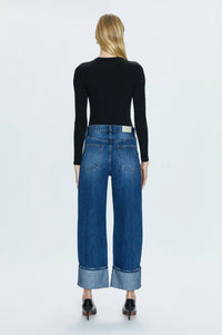 PISTOLA Ryder High Rise Cuffed Jeans in fulton - women's jeans - detail view