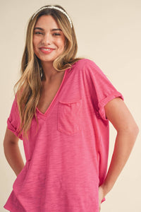 Aemi + Co - Zoie V-neck Short Sleeve Top