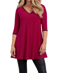 Sympli - Tipped Reversible Trapeze Tunic Top