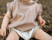 Go Gently Nation - Girls Ruffle Neck Blouse