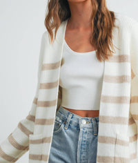 Buttermelon - Knitted Stripe Maxi Cardigan