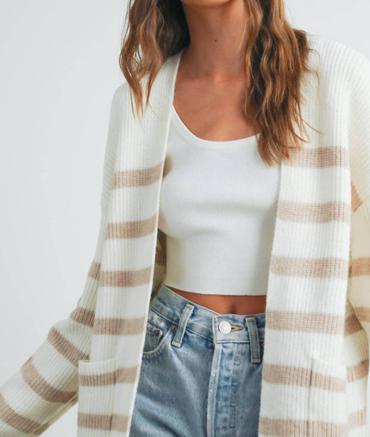 Buttermelon - Knitted Stripe Maxi Cardigan